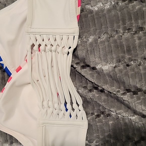 PINK American Flag Bikini Swim Suit Top - Picture 4 of 6